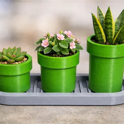 Bộ 3 chậu cây hình ống cống Super Mario in 3D cực chất