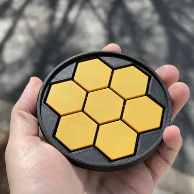 Miếng lót ly hình lục giác JWST Round Coaster in 3D độc đáo