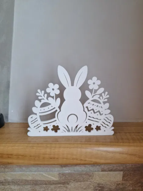 Mô hình thỏ Phục sinh đứng cùng trứng trang trí - Image 1