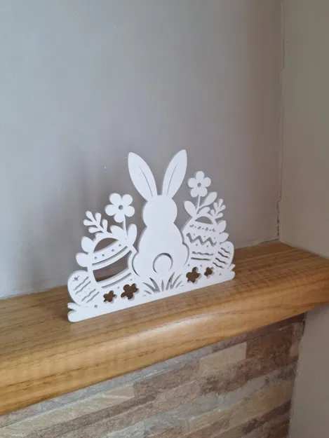 Mô hình thỏ Phục sinh đứng cùng trứng trang trí - Image 2