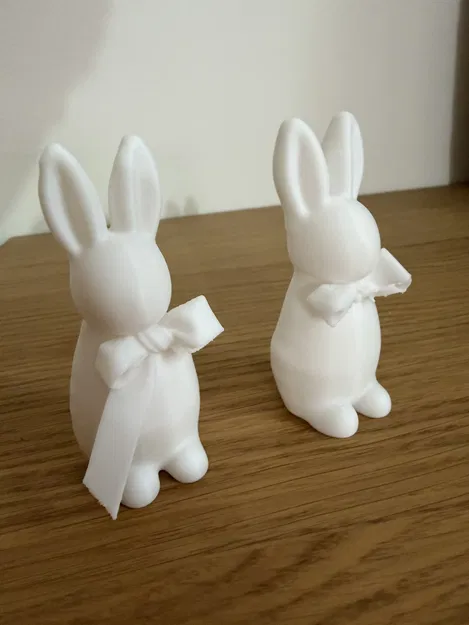 Mô hình chú thỏ Phục sinh trang trí (Easter rabbits with ribbon) - Image 2