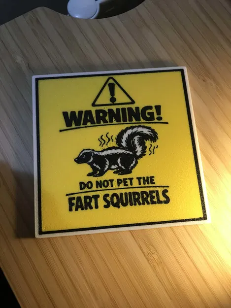 Biển báo hài hước "Sóc xì hơi" trang trí bàn làm việc 3D - Image 1