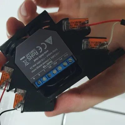 Đế Gắn DIN Rail Cho Shelly EM Tích Hợp Wago 221 Gọn Gàng