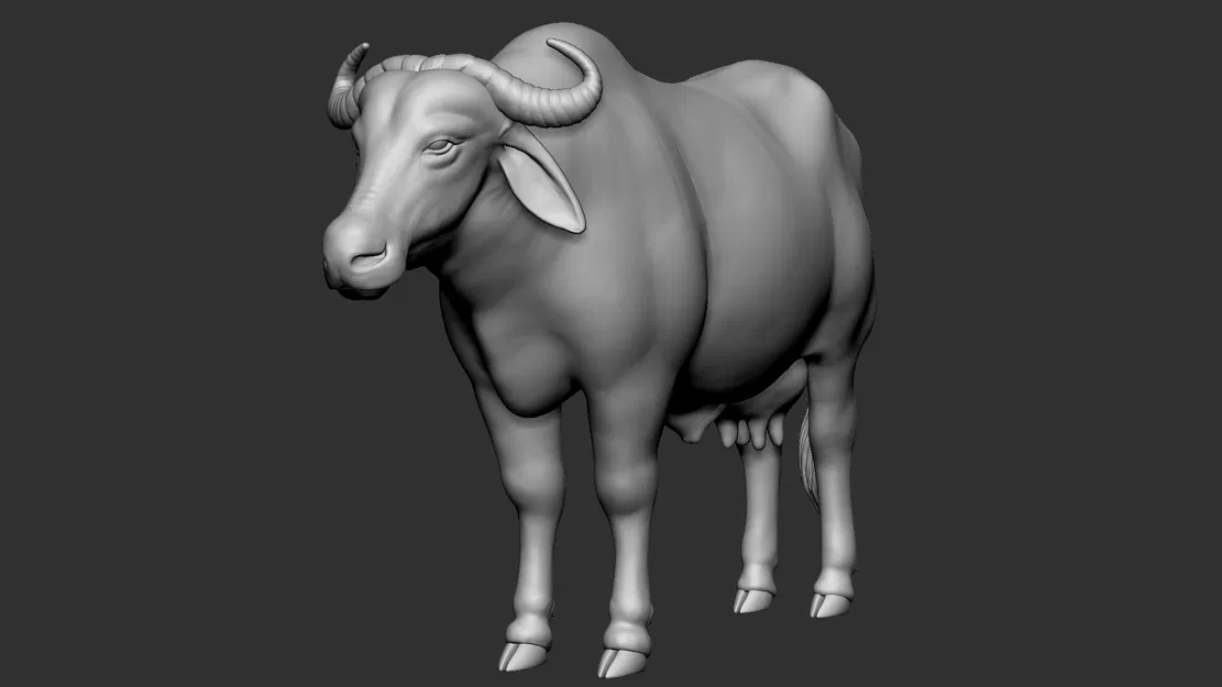 Mô hình 3D trâu nước Ấn Độ (Buffalo) chi tiết sống động - Image 1