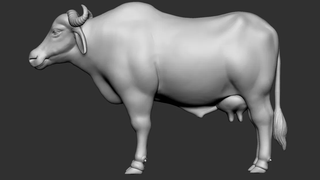 Mô hình 3D trâu nước Ấn Độ (Buffalo) chi tiết sống động - Image 3
