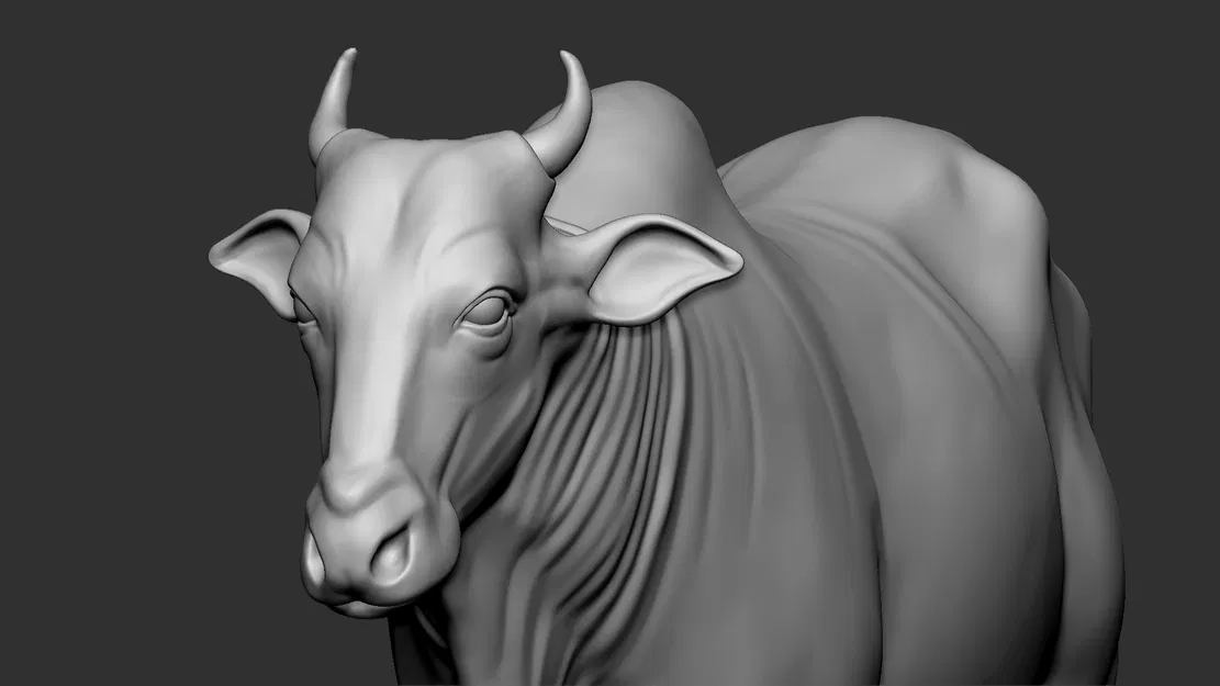 Mô hình 3D bò Ấn Độ sắc nét, chi tiết cao cho người yêu thích in ấn - Image 1