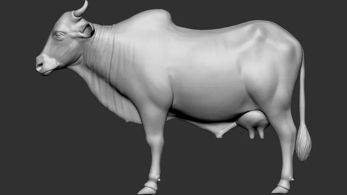 Mô hình 3D bò Ấn Độ sắc nét, chi tiết cao cho người yêu thích in ấn - Image 2