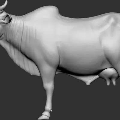 Mô hình 3D bò Ấn Độ sắc nét, chi tiết cao cho người yêu thích in ấn