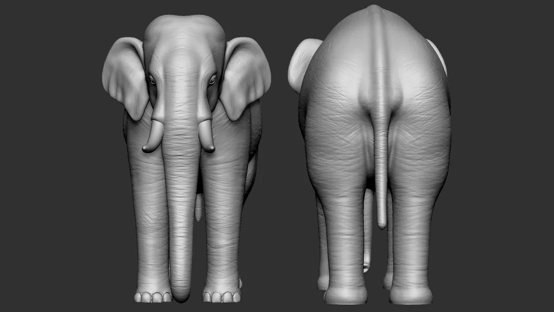 Mô hình chú voi 3D tinh xảo dành cho máy in nhựa resin - Image 2