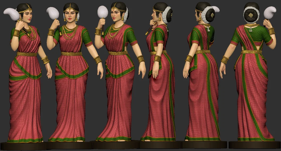 Mô hình 3D cô gái Ấn Độ mặc Sari tinh xảo (Indian Female) - Image 3