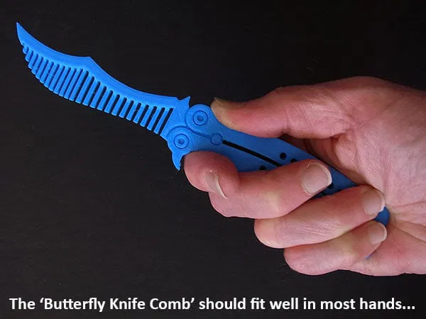 Mẫu in 3D Lược xếp kiểu dao bướm (Butterfly Knife Comb) phong cách - Image 2