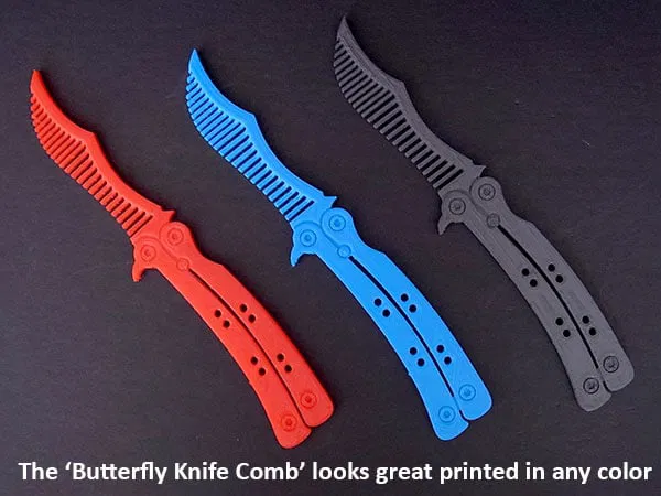 Mẫu in 3D Lược xếp kiểu dao bướm (Butterfly Knife Comb) phong cách - Image 4