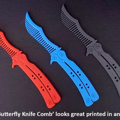 Mẫu in 3D Lược xếp kiểu dao bướm (Butterfly Knife Comb) phong cách
