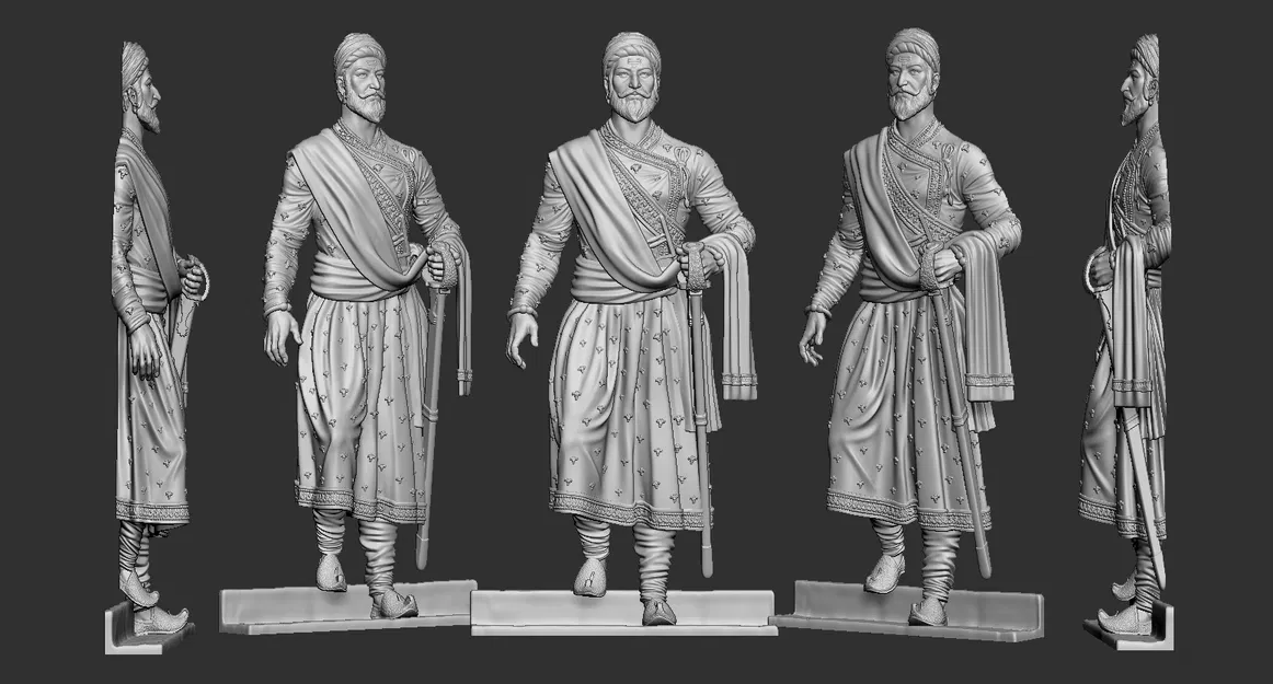 Mô hình 3D chiến binh lịch sử Shivaji Maharaj chất lượng cao - Image 1
