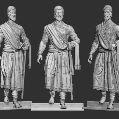 Mô hình 3D chiến binh lịch sử Shivaji Maharaj chất lượng cao
