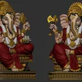 Mô hình 3D thần Ganesha (Ganpati) chi tiết sắc nét cho in 3D - Thumbnail 2