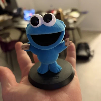 Mô hình 3D Cookie Monster: Nhân vật hoạt hình trang trí siêu dễ thương