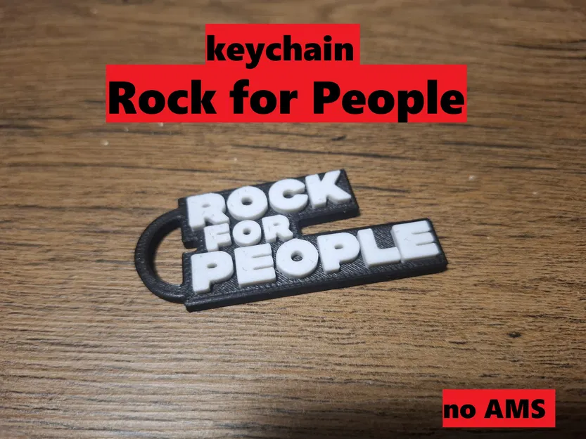 Móc khóa in 3D Rock for People thiết kế phong cách - Image 1