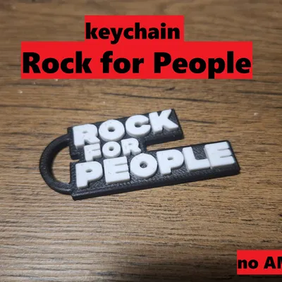 Móc khóa in 3D Rock for People thiết kế phong cách