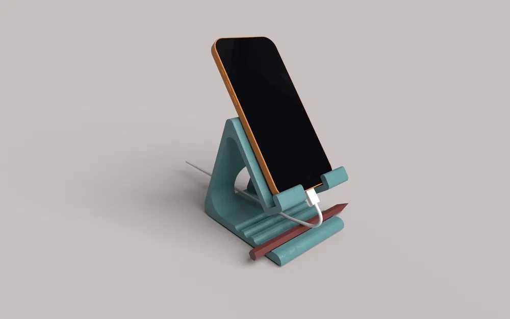 Đế giữ điện thoại để bàn tích hợp sạc tiện lợi - File in 3D - Image 1