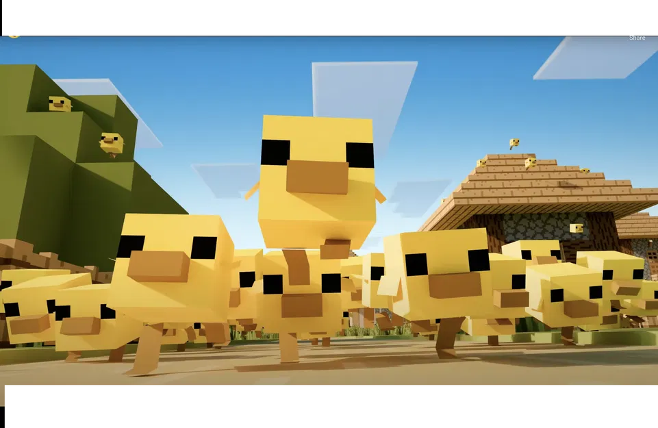 Mô hình gà con Minecraft đáng yêu - File in 3D chất lượng cao - Image 1