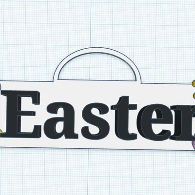 Mô hình 3D biển treo trang trí Easter kèm hoa xinh xắn