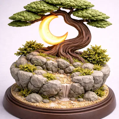 MoonBonsai: Thảm họa acrylic đầu tay của tui