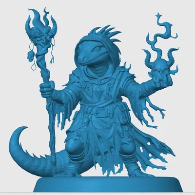 Mô hình 3D Kobold Warlock cho D&D và Tabletop RPG