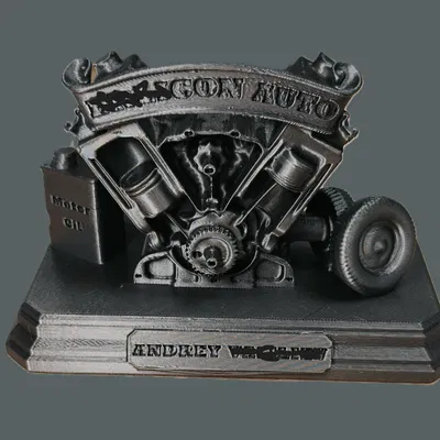 Mô hình Động cơ V8 - Cúp vinh danh cho Thợ máy, Trang trí Garage