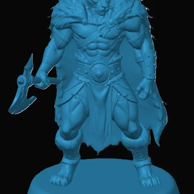 Mô hình Tabaxi Barbarian cho game RPG