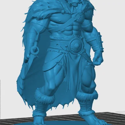 Mô hình Tabaxi Barbarian cho game RPG