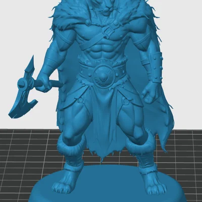 Mô hình Tabaxi Barbarian cho game RPG