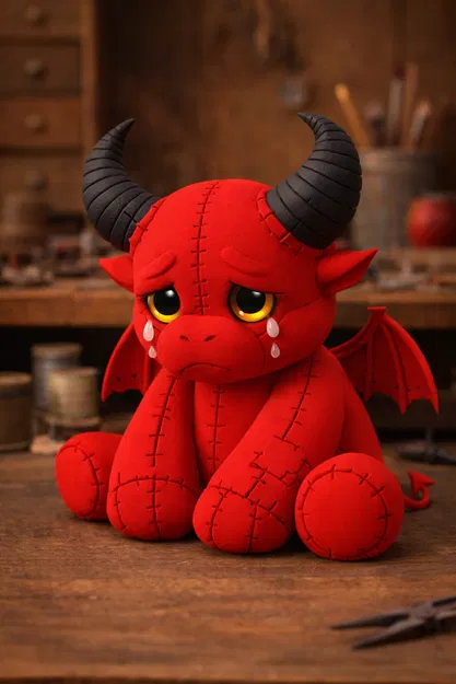 Mô hình chú quỷ nhỏ Sad Devil phong cách thú bông in 3D cực đáng yêu - Image 1