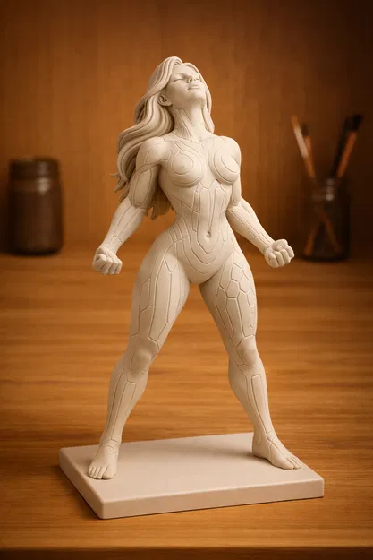 Mô hình tượng nữ chiến binh tương lai in 3D ấn tượng - Image 1