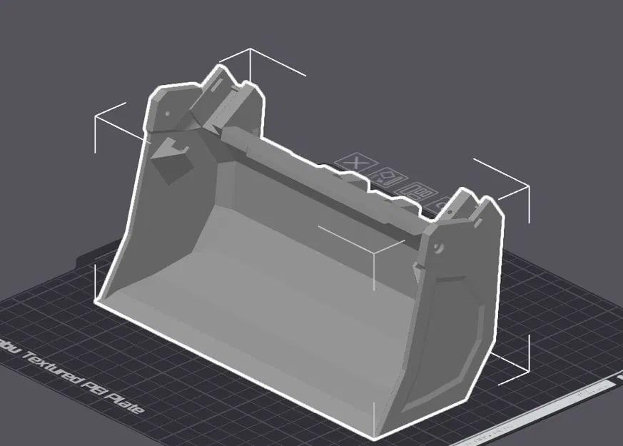 Mô hình gầu xúc Wider Claw Bucket cho máy công trình 3D - Image 1