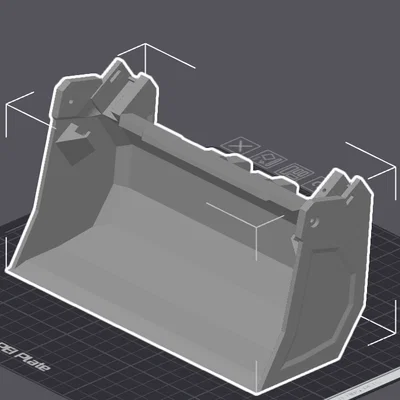 Mô hình gầu xúc Wider Claw Bucket cho máy công trình 3D