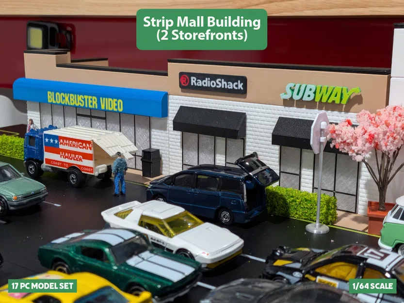 Mô hình tòa nhà Strip Mall hai gian - Tỉ lệ 1:64 cho Diorama - Image 1