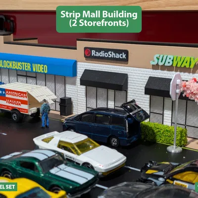 Mô hình tòa nhà Strip Mall hai gian - Tỉ lệ 1:64 cho Diorama