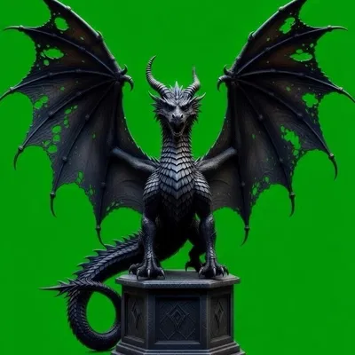 Mô hình rồng dũng mãnh đứng trên bệ lục giác (3D Printable)