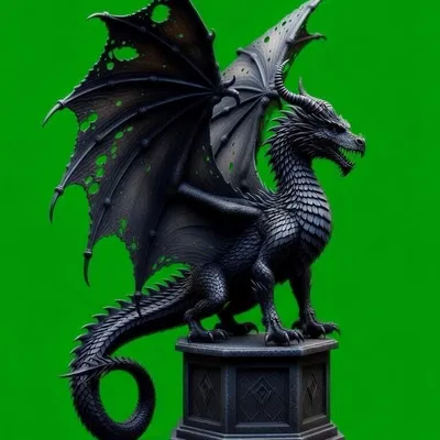 Mô hình rồng dũng mãnh đứng trên bệ lục giác (3D Printable)