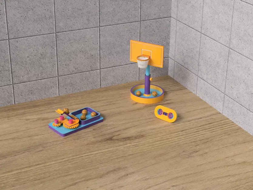 Miniature Arcade Basketball: Trò chơi bóng rổ để bàn với tháp pháo ngắm bắn - Image 2