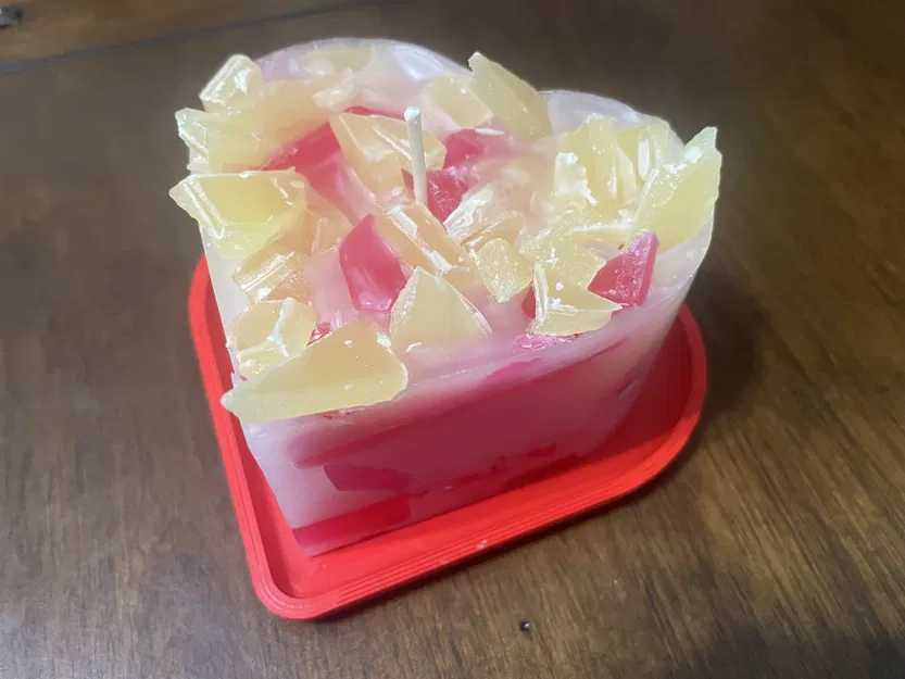 Khay đựng nến hình trái tim (Heart Candle Tray) in 3D trang trí - Image 1