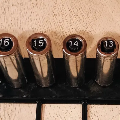 Khay Đựng Đầu Tuýp Gridfinity 3/8 (9mm-19mm) - Giải Pháp Sắp Xếp Gọn Gàng