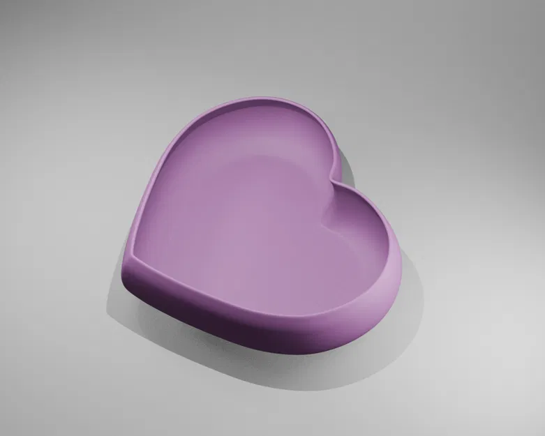 Hộp đựng trang sức, khay để đồ hình trái tim .OBJ .STL - Image 1