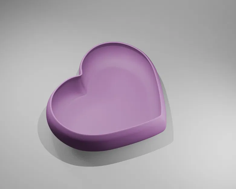 Hộp đựng trang sức, khay để đồ hình trái tim .OBJ .STL - Image 2