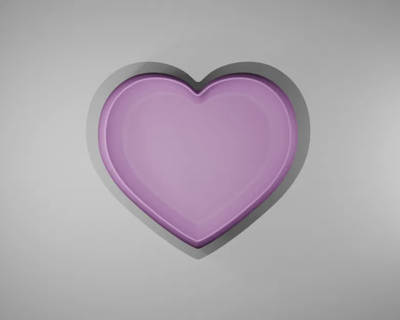 Hộp đựng trang sức, khay để đồ hình trái tim .OBJ .STL - Image 5