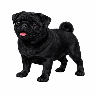 Mô hình 3D chú chó Pug cực kỳ đáng yêu