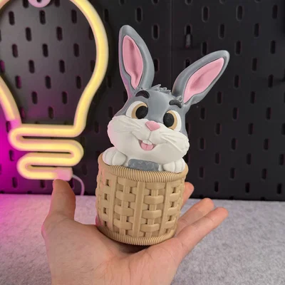 Cute Bunny - Chú Thỏ Đáng Yêu Trong Giỏ