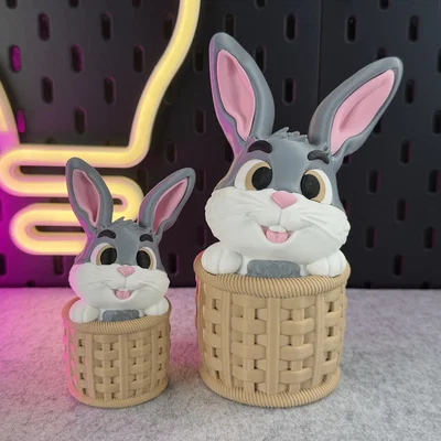 Cute Bunny - Chú Thỏ Đáng Yêu Trong Giỏ