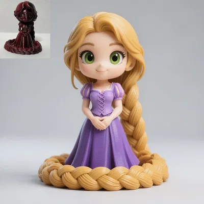 Mô hình 3D Rapunzel xinh xắn